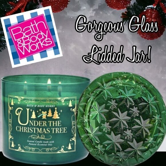 Bath & Body Works Under the Christmas Tree Glass Lidded Candle - Picture 1 of 4